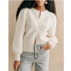 Sezane Cardigan, Ecru Cream Size Small, EUC